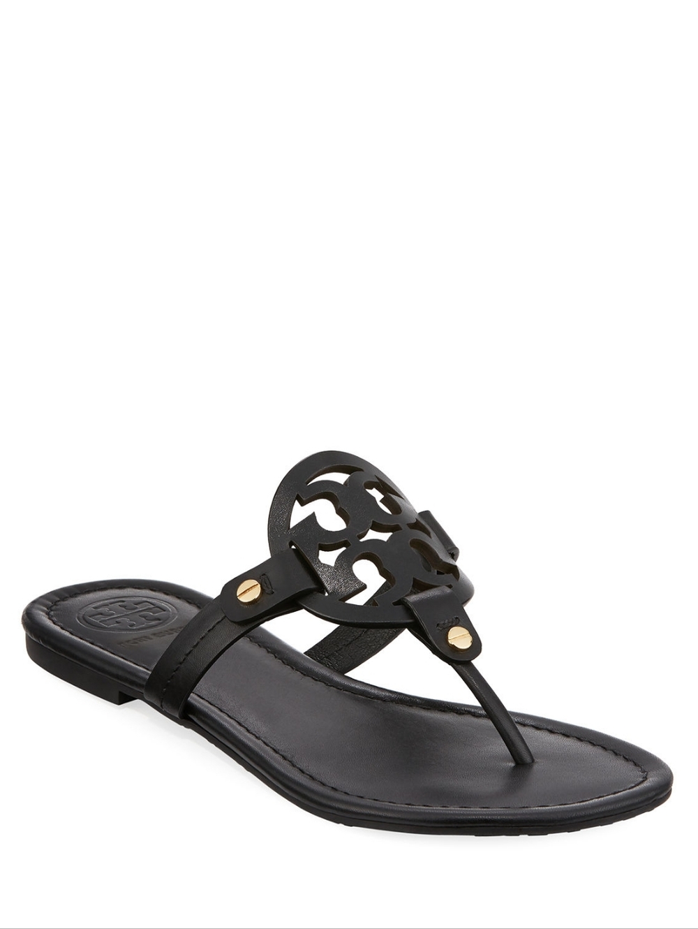 Tory Burch Miller Black Leather Sandals Size 10